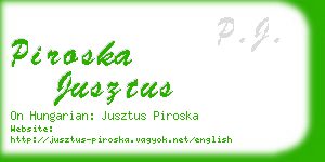 piroska jusztus business card